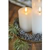 Stylová LED sloupová svíčka WARM FLAME SL 12,5 cm bílá