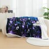 Luxusní beránková deka VIOLET BUTTERFLY tmavě modrá z mikroplyše