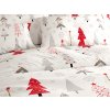 Vánoční povlečení JINGLE bílé – moderní stromky v červené a šedé barvě