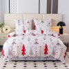 Moderní bílé povlečení z mikrovlákna JINGLE s vánoční tematikou