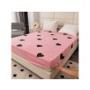 Prostěradlo mikroplyš CORAZON 180x200 cm růžové s designem srdcí