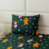 Fata de perna din microfibra SNOWMAN AND GINGERBREAD 50x70 cm, verde