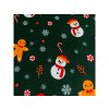 Vánoční prostěradlo na jednolůžko SNĚHULÁK A PERNÍČEK s hravým designem