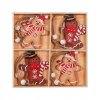 Vánoční sada dřevěných ozdob GINGERBREAD, 12 ks