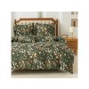 Moderní povlečení COLORFUL MEADOW tmavě zelené s přírodními detaily