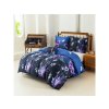 Luxusní povlečení z mikrovlákna VIOLET BUTTERFLY tmavě modré s fialovými motivy