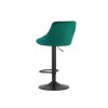 Scaun de bar verde KAST VELVET cu picior negru