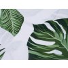Tropické flanelové povlečení ZELENÉ LISTY bílé pro stylový interiér