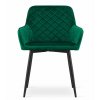 Designová zelená sametová židle NOLA s prošívaným povrchem