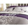 Kvalitní bavlněné povlečení DELUXE fialové s květinovým vzorem