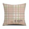 Povlak na polštář BE HAPPY 45x45 cm, růžový, kostkovaný vzor, zapínání na zip, stylový doplněk pro každý interiér.