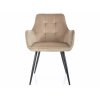 Designová židle LEMON béžová s černými kovovými nohami a ergonomickým tvarem