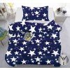Bavlněné povlečení STAR tmavě modré – moderní design s hvězdami