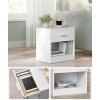 Stylový stolek CLARIO, bílý noční stolek 39x28 cm, ideální pro lampu a organizaci drobností.