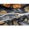 Povlečení BUTTERFLY GARDEN modrošedé s detailním květinovým vzorem