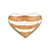 Miska ve tvaru srdce LOVAIRE z mangového dřeva 16 x 15 cm, bílé pruhy.