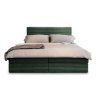 Pat tapițat boxspring ISPIRA 140x200 cm verde