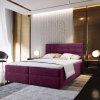 Pat tapițat boxspring GLORIEN 180x200 cm purpuriu