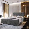 Luxusní boxspring postel GLORIEN VELVET 180x200 cm – šedé sametové provedení