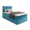 Elegantní modrá postel boxspring GLORIEN VELVET 90x200 cm pro maximální komfort