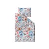 Elegantní šedé povlečení BLOSSIVA s modro-růžovým květinovým vzorem