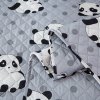 Šedý přehoz na postel PANDA s roztomilým vzorem