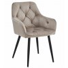 Elegantní jídelní křeslo JORK VELVET béžové se sametovým povrchem