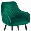 Tmavě zelené křeslo NANA VELVET s pohodlným sedákem a područkami