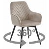 Otočné jídelní křeslo NANA360 VELVET béžové s elegantním sametem