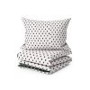 Šedé bavlněné povlečení COLAM GREY s oboustranným puntíkovým motivem