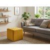Hořčicový taburet LORI VELVET jako stylový doplněk do interiéru