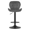 Scaun de bar gri WEST VELVET cu picior negru