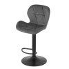 Scaun de bar gri WEST VELVET cu picior negru