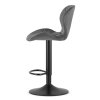 Scaun de bar gri WEST VELVET cu picior negru