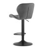 Scaun de bar gri WEST VELVET cu picior negru