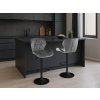 Scaun de bar gri WEST VELVET cu picior negru