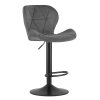 Scaun de bar gri WEST VELVET cu picior negru