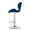 Scaun de bar albastru WEST VELVET