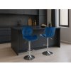 Scaun de bar albastru WEST VELVET