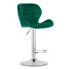 Scaun de bar verde WEST VELVET
