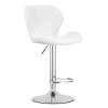 Elegantní barová židle WEST bílá z eko kůže s chromovanou podnoží