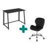 Set pentru birou – birou pliabil ZARIMO 80×40 cm negru + scaun de birou AVOLA VELVET negru