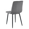 Scaun dining catifea LIBRA gri închis cu picioare negre