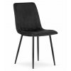 Negru scaun bucatarie LAVA din catifea cu picioare negre