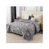 Přehoz na postel FILTO šedý s elegantním květinovým vzorem