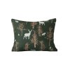 Povlak na polštář z mikrovlákna OAK DEER tmavě zelený 40x50 cm s jeleny