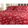 Flanelové povlečení červené – zimní vzor s vločkami SNOWFALL