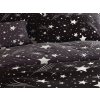 Moderní hvězdné povlečení NOČNÍ OBLOHA černo-šedé z jemného mikrovlákna