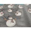 Měkoučká mikroplyšová deka SNOW BUDDY šedá se sněhuláky a LED světýlky