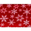 Hebká mikroplyšová deka FROSTY FLAKES červená s motivem sněhových vloček